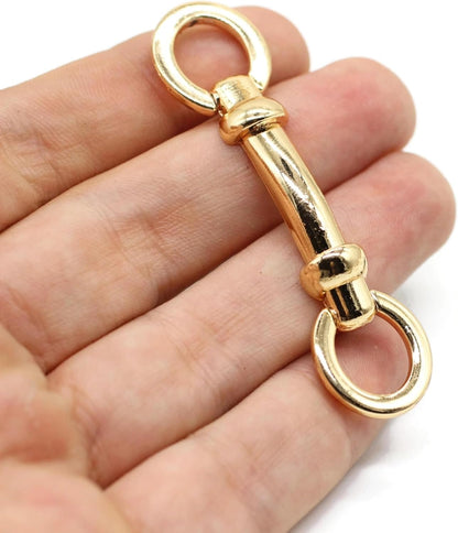 Shoe Buckle - 2.5 Inch (65mm) - 2 Pcs - Gold Metal Shoe Buckle Shoelace Clips Metal Hinged Equestrian Buckles For Craft & Sewing Project BG0302