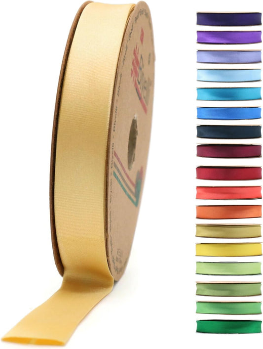 Fold Satin Bias Tape - 99+ Colors - 3/4 Inches Wide - 27 Yards - Fold Satin Binding Bias Ribbon Fabric Piping Bias Binding Tape for Sewing Clothing DIY (49. Gold) BYS49