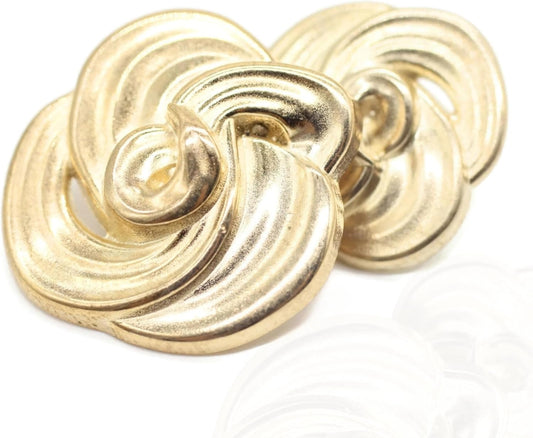 Floral Gold Metal Shank Buttons - 12 Pcs - 3 Size Options - Luxury Floral Round Wave Metal Shank Buttons for Men Women Blazer Coat Uniform Shirt Suit and Jacket Sewing Craft DIY FLR5232