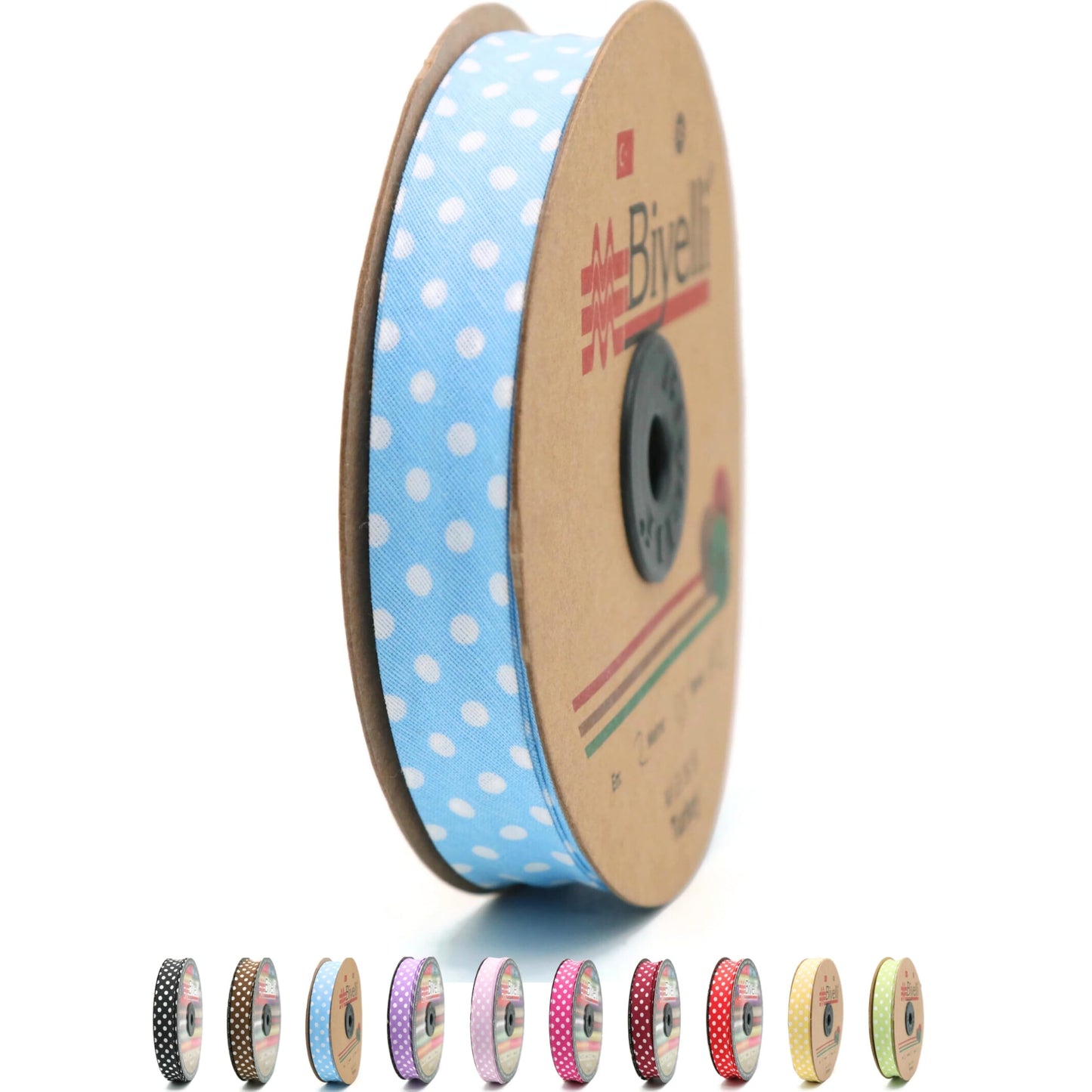 Cotton Fold Bias Binding Tape - 3/4 Inches (20mm) Wide - 27 Yards - Polka Dots Single Fold Cotton Fold Bias Binding Tape for Sewing Clothing DIY Coral Pink A16