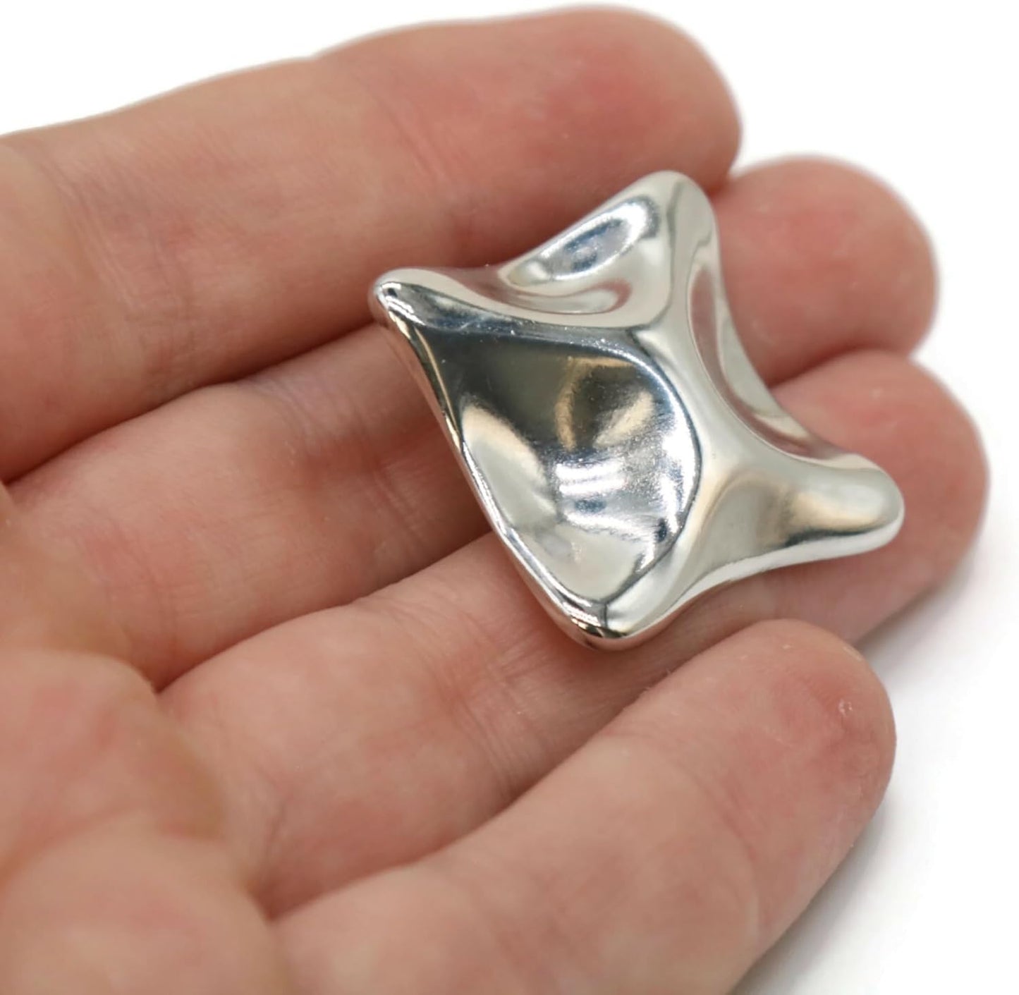 Silver Metal Shank Buttons - 12 Pcs - Wavy Irregular Metal Shank Buttons Large for Men Women Blazer Coat Uniform Shirt Suit and Jacket Sewing Craft DIY EM15901