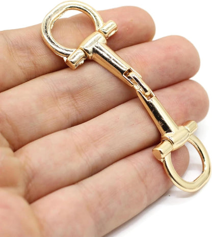 Metal Shoe Buckle - 2.8 Inch (71mm) - 2 Pcs - Gold Metal Shoe Buckle Shoelace Clips Metal Hinged Equestrian Buckles For Craft & Sewing Project BG1302