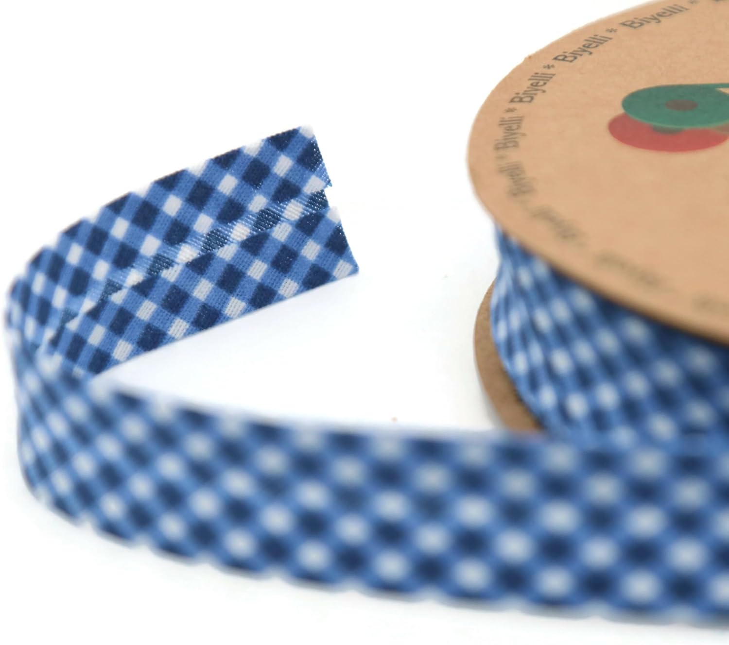 Cotton Fold Bias Binding Tape - 3/4 Inches (20mm) Wide - 27 Yards - Plaid Single Fold Cotton Fold Bias Binding Tape for Sewing Clothing DIY Dark Blue E8