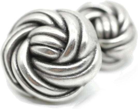 Antique Silver Metal Shank Buttons - 12 Pcs - 3 Size Options - Floral Round Metal Shank Buttons Vintage for Men Women Blazer Coat Uniform Shirt Suit and Jacket Sewing Craft DIY N13903