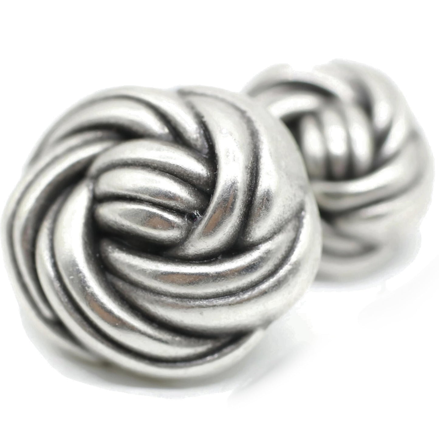 Floral Silver Metal Shank Buttons - 12 Pcs - 3 Size Options - Luxury Floral Round Wave Metal Shank Buttons for Men Women Blazer Coat Uniform Shirt Suit and Jacket Sewing Craft DIY FLR9323