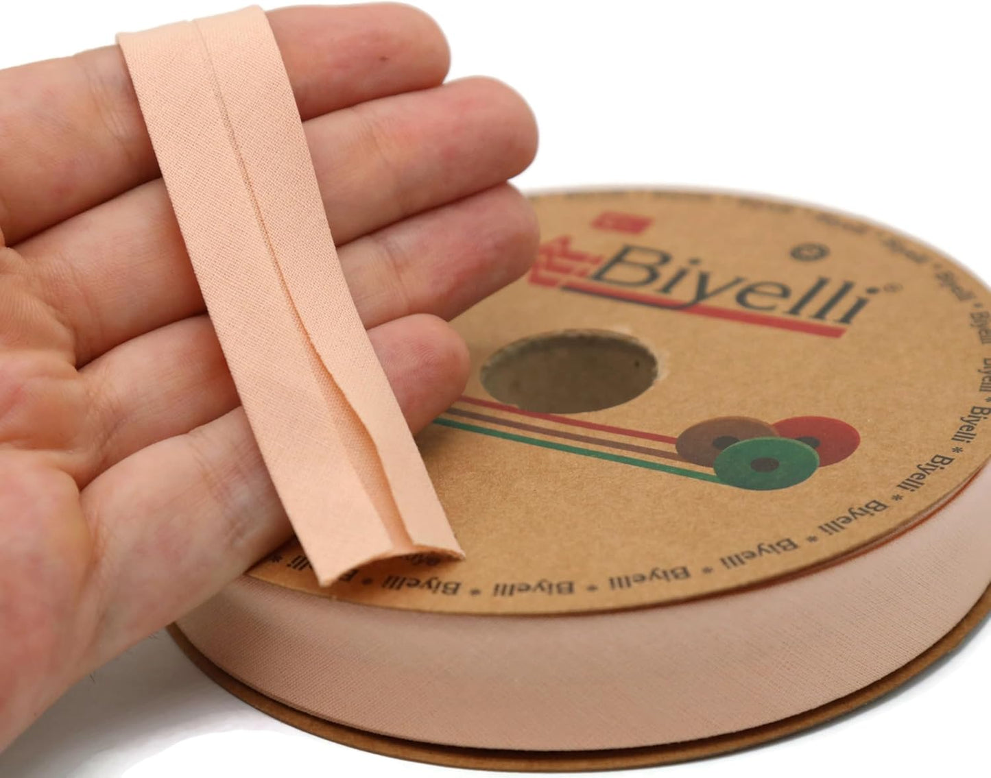 Cotton Fold Bias Tape - 3/4 Inches (20mm) Wide - 27 Yards - 65+ Colors - Single Fold Cotton Fold Bias Binding Tape for Sewing Clothing DIY (10. Flesh) D10