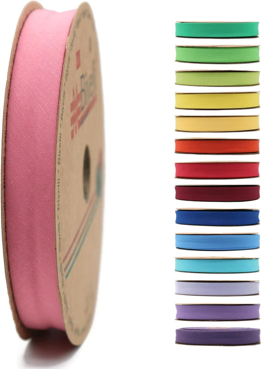 Cotton Fold Bias Tape - 3/4 Inches (20mm) Wide - 27 Yards - 65+ Colors - Single Fold Cotton Fold Bias Binding Tape for Sewing Clothing DIY (32. Mauve) D32