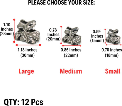 Wrinkle Black Metal Shank Buttons - 12 Pcs - 3 Size Options - Luxury Wave Wrinkle Irregular Wave Metal Shank Buttons for Men Women Blazer Coat Uniform Shirt Suit and Jacket Sewing Craft DIY E0903