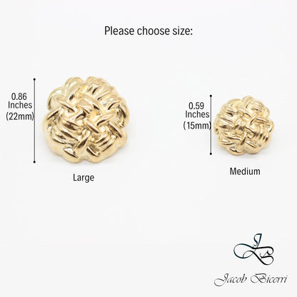 Wrinkle Gold Metal Shank Buttons - 12 Pcs - 2 Size Options - Luxury Wrinkle Round Wave Metal Shank Buttons for Men Women Blazer Coat Uniform Shirt Suit and Jacket Sewing Craft DIY B4232…