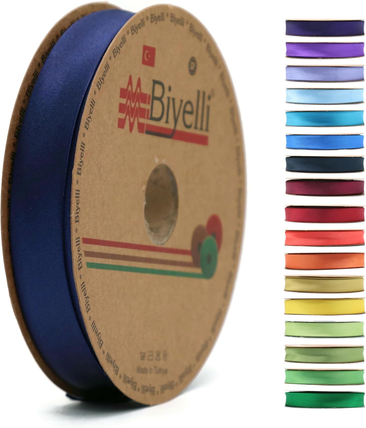 Fold Satin Bias Tape - 99+ Colors - 3/4 Inches Wide - 27 Yards - Fold Satin Binding Bias Ribbon Fabric Piping Bias Binding Tape for Sewing Clothing DIY (21. Night Blue) BYS21