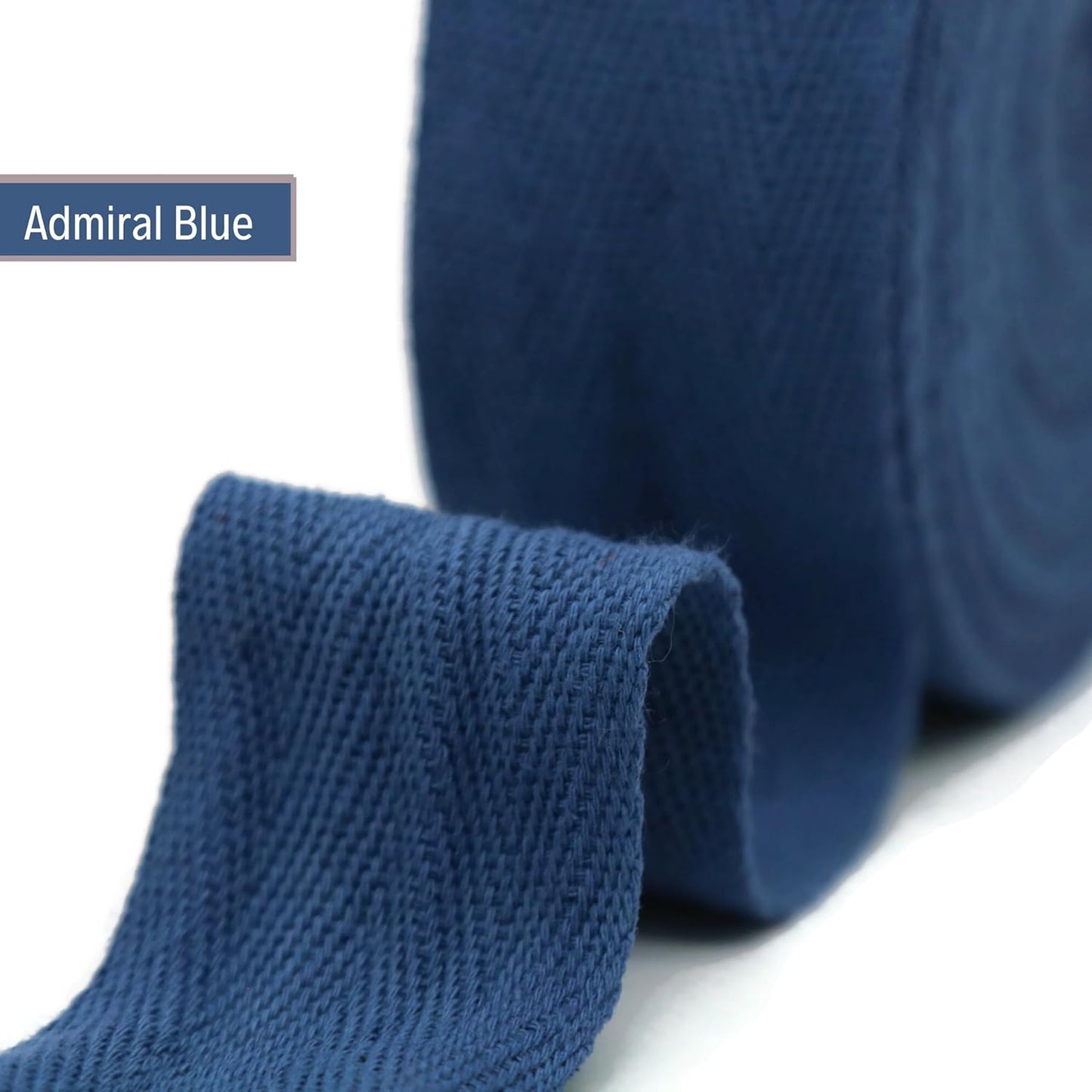 2" & 1.5" & 1.18'' & 1" Cotton Twill Tape - 10 Yards - 50+ Colors -%100 Cotton 1 Inch 1.5 Inch 2 Inch Herringbone Bias Binding Cotton Tape Trim for Sewing Wrapping Craft DIY 10384 (Admiral Blue)…