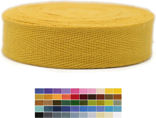 1" & 1.18" & 1.5'' & 2" Cotton Twill Tape 10 Yards 50+ Colors%100 Natural Cotton 1 Inch 1.5 Inch 2 Inch Herringbone Bias Binding Tape Trim for Sewing Wrapping Craft DIY 10112 (McrYellow)…