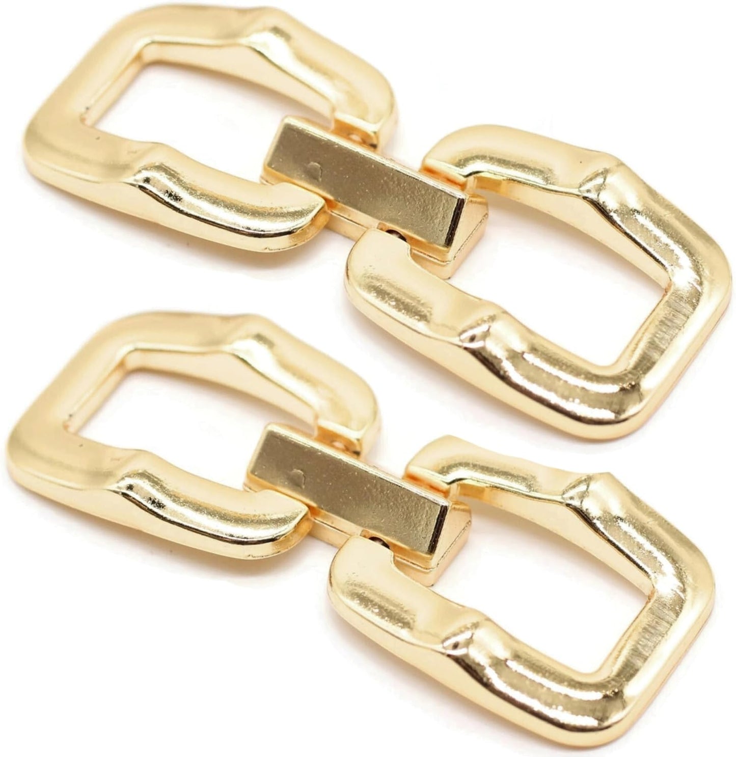 2.6 Inch (66mm) Gold Zinc Alloy Metal Shoe Buckle - 2 Pcs - Vintage, Western Style