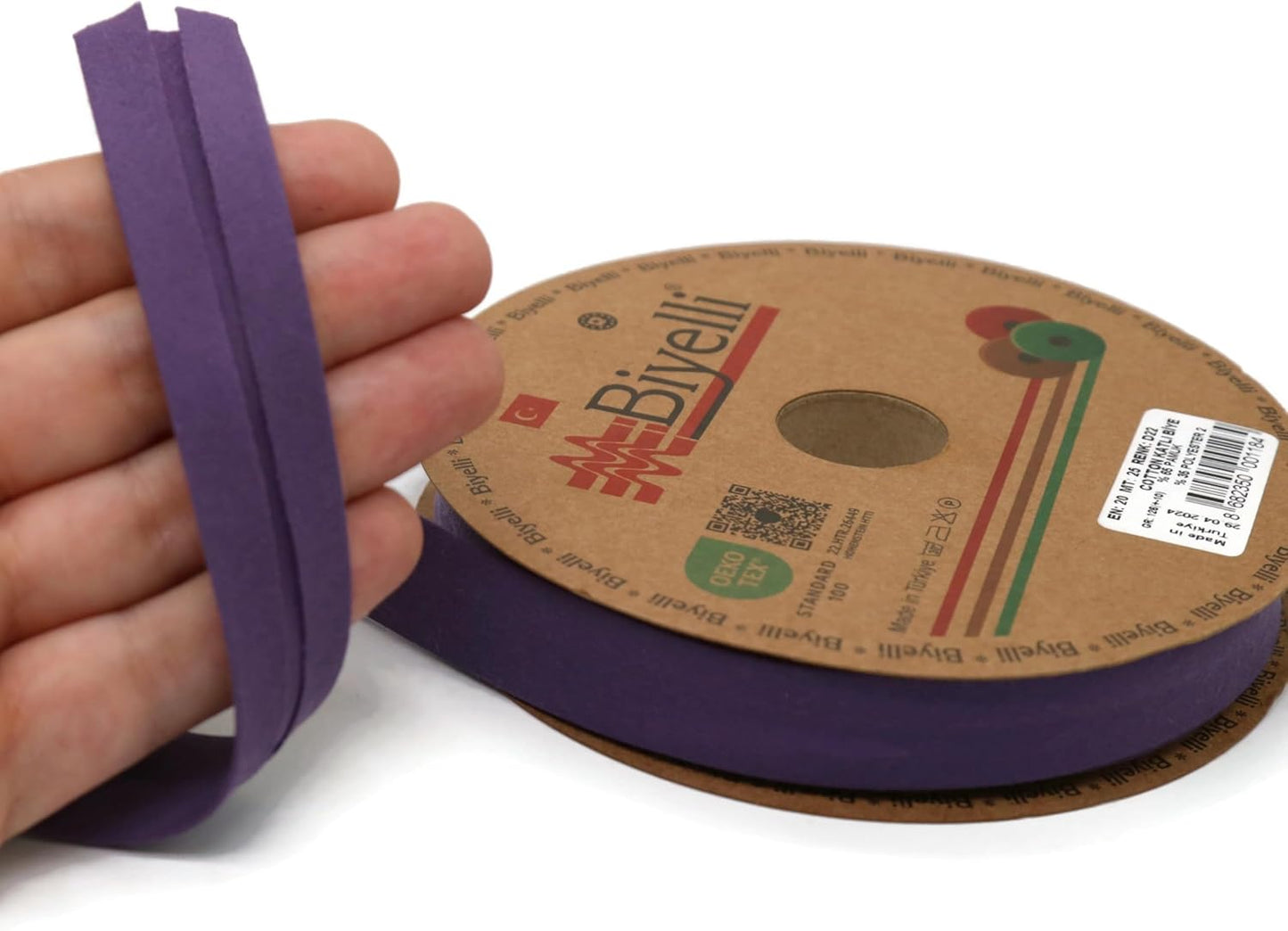 Cotton Fold Bias Tape - 3/4 Inches (20mm) Wide - 27 Yards - 65+ Colors - Single Fold Cotton Fold Bias Binding Tape for Sewing Clothing DIY (22. Deep Purple) D22