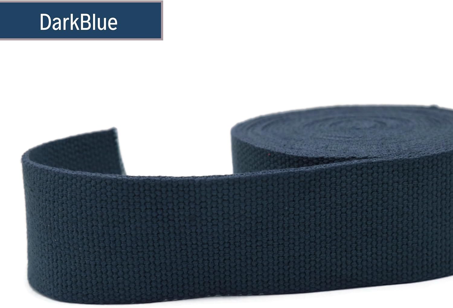 Cotton Webbing 2" & 1.5'' & 1" - 5 Yards - 50+ Colors -%100 Natural Cotton - Turkish Woven - 1 Inch 1.5 Inch 2 Inch Dark Blue Canvas Webbing for Sewing Straps Bags Climbing Indoors Craft DIY 11435…