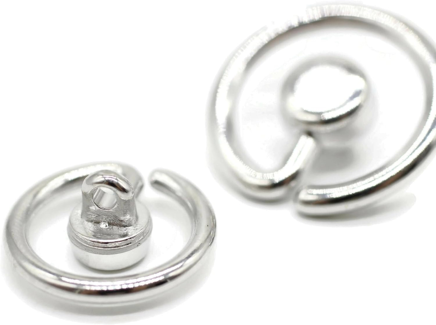 Flat Silver Metal Shank Buttons - 12 Pcs - 2 Size Options - Luxury Flat Round Wave Metal Shank Buttons for Men Women Blazer Coat Uniform Shirt Suit and Jacket Sewing Craft DIY N8901