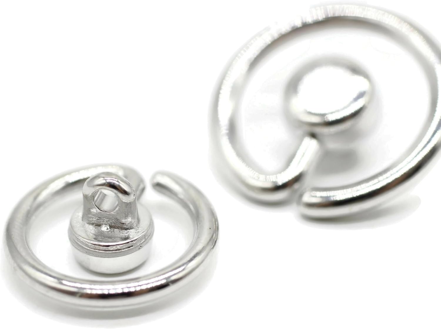 Flat Silver Metal Shank Buttons - 12 Pcs - 2 Size Options - Luxury Flat Round Wave Metal Shank Buttons for Men Women Blazer Coat Uniform Shirt Suit and Jacket Sewing Craft DIY N8901