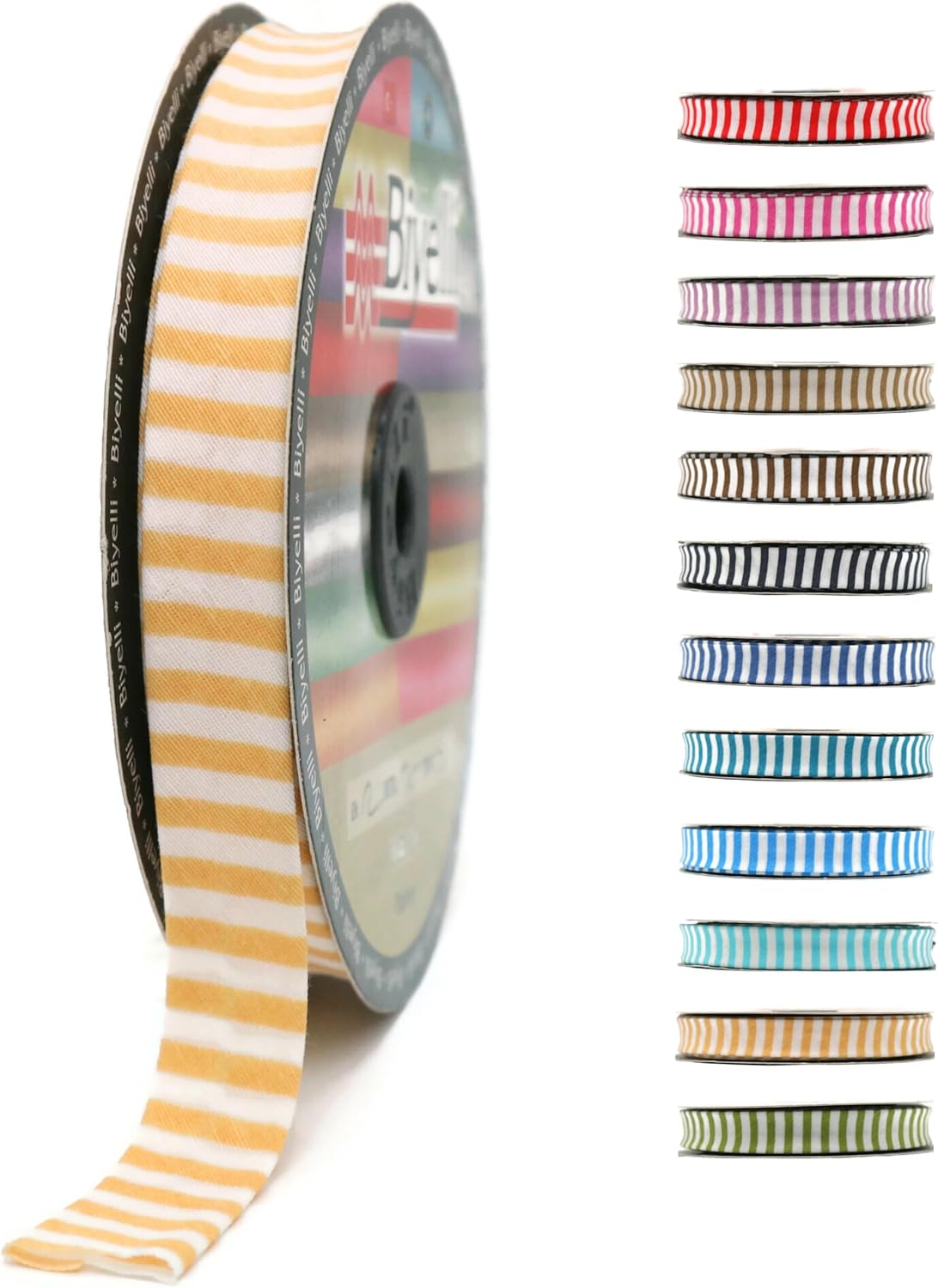 Cotton Fold Bias Binding Tape - 3/4 Inches (20mm) Wide - 27 Yards - Plaid Single Fold Cotton Fold Bias Binding Tape for Sewing Clothing DIY Yellow F6