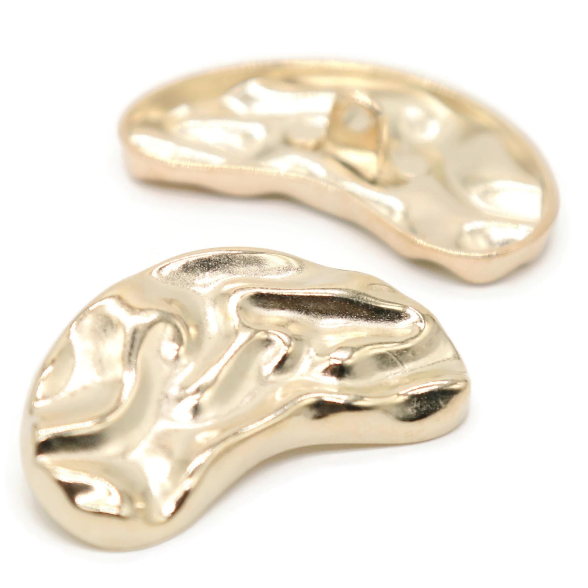 12 Pcs Irregular Gold Metal Shank Buttons for Coat, Blazer, Dress, and Craft – Lightweight Textured Sewing Buttons Set E09S