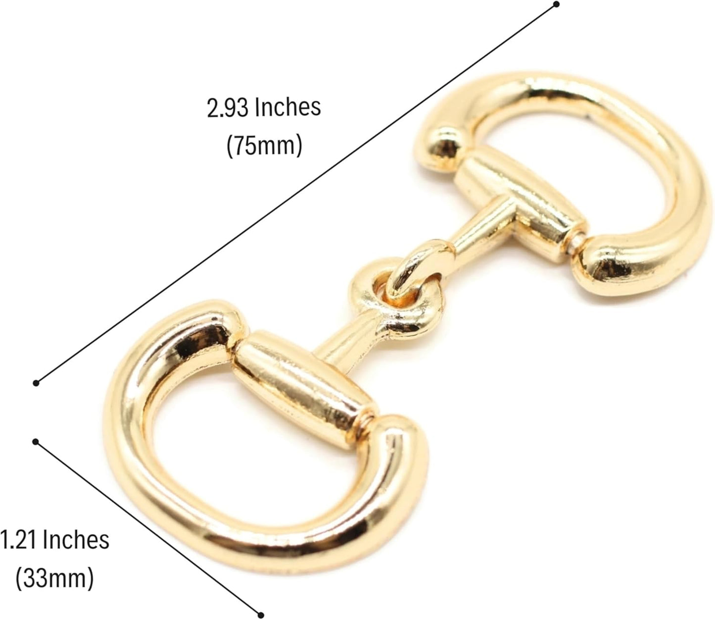 Metal Shoe Buckle - 2.93 Inch (75mm) - 2 Pcs - Gold Metal Shoe Buckle Shoelace Clips Metal Hinged Equestrian Buckles For Craft & Sewing Project BK0111
