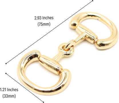 Metal Shoe Buckle - 2.93 Inch (75mm) - 2 Pcs - Gold Metal Shoe Buckle Shoelace Clips Metal Hinged Equestrian Buckles For Craft & Sewing Project BK0111