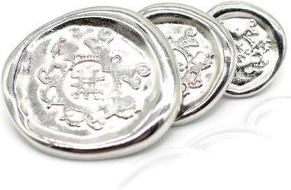 Silver Metal Shank Buttons - 12 Pcs - 3 Size Options - Antique Kingdom Round Metal Shank Buttons for Men Women Blazer Coat Uniform Shirt Suit and Jacket Sewing Craft DIY N2301
