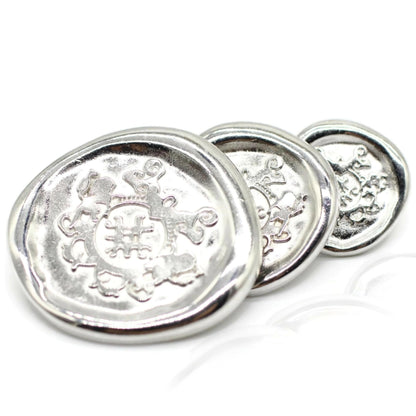 Silver Metal Shank Buttons - 12 Pcs - 3 Size Options - Antique Kingdom Round Metal Shank Buttons for Men Women Blazer Coat Uniform Shirt Suit and Jacket Sewing Craft DIY N2301