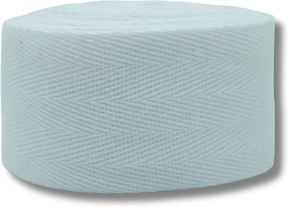 Cotton Twill Tape 2" & 1.5" & 1" - 10 Yards - 50+ Colors -%100 Natural Cotton 1 Inch 1.5 Inch 2 Inch Herringbone Bias Binding Cotton Tape Trim for Sewing Wrapping Craft DIY White 10605