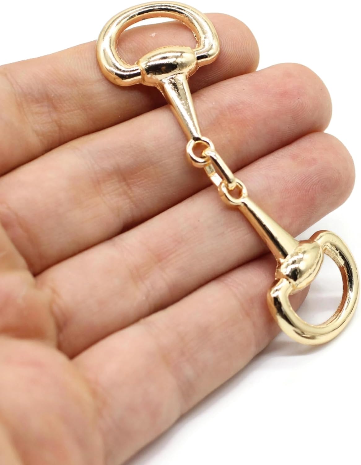 Metal Shoe Buckle - 2.96 Inch (70mm) - 2 Pcs - Gold Metal Shoe Buckle Shoelace Clips Metal Hinged Equestrian Buckles For Craft & Sewing Project BG1002