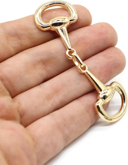 Metal Shoe Buckle - 2.96 Inch (70mm) - 2 Pcs - Gold Metal Shoe Buckle Shoelace Clips Metal Hinged Equestrian Buckles For Craft & Sewing Project BG1002