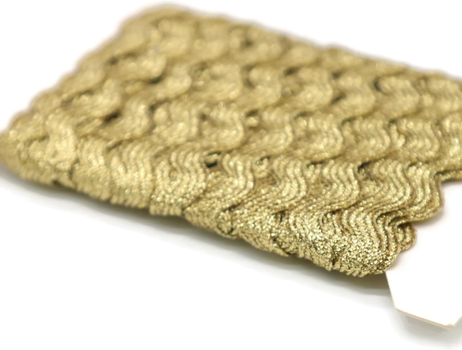 Glitter RIC Rac Trim - 3/8 Inch (10mm) - 5 Yards - Gold Wave Bending Fringe Trim Glitter Lace Ribbon RIC Rac Trim for Sewing Clothes Gift Wrapping Home Party Decoration GL0305