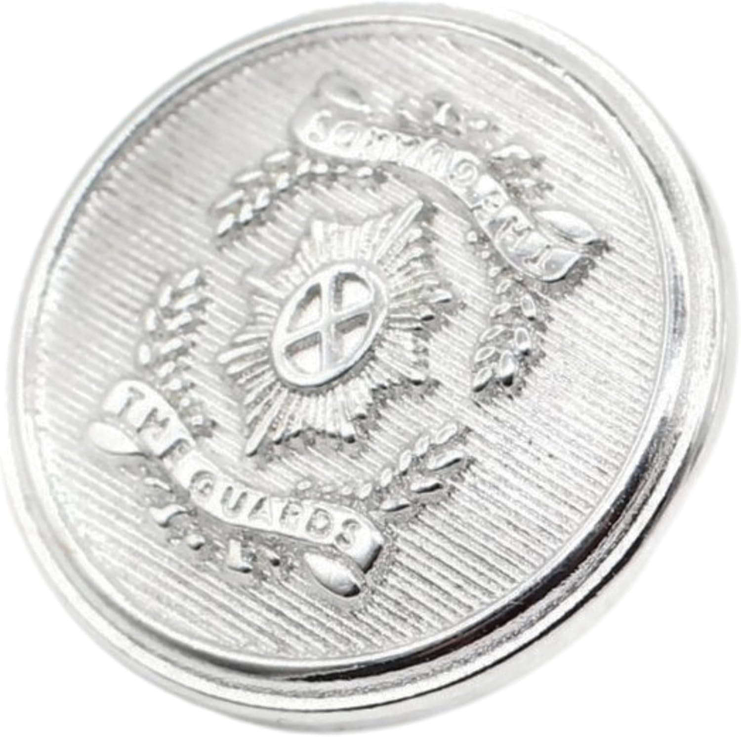 Silver Metal Shank Buttons - 12 Pcs - 3 Size Options - The Guards of Kingdom Round Metal Shank Buttons for Men Women Blazer Coat Uniform Shirt Suit and Jacket Sewing Craft DIY N6002