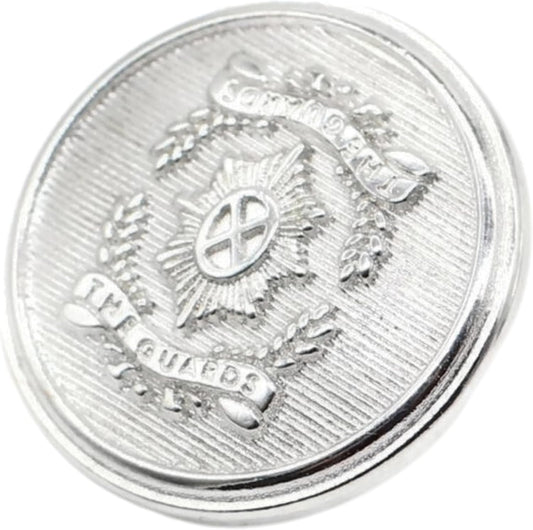 Silver Metal Shank Buttons - 12 Pcs - 3 Size Options - The Guards of Kingdom Round Metal Shank Buttons for Men Women Blazer Coat Uniform Shirt Suit and Jacket Sewing Craft DIY N6002