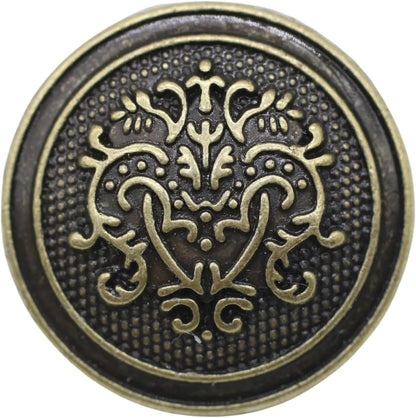 Bronze Metal Shank Buttons - 12 Pcs - 3 Size Options - Floral Round Metal Shank Buttons for Men Women Blazer Coat Uniform Shirt Suit and Jacket Sewing Craft DIY N17703