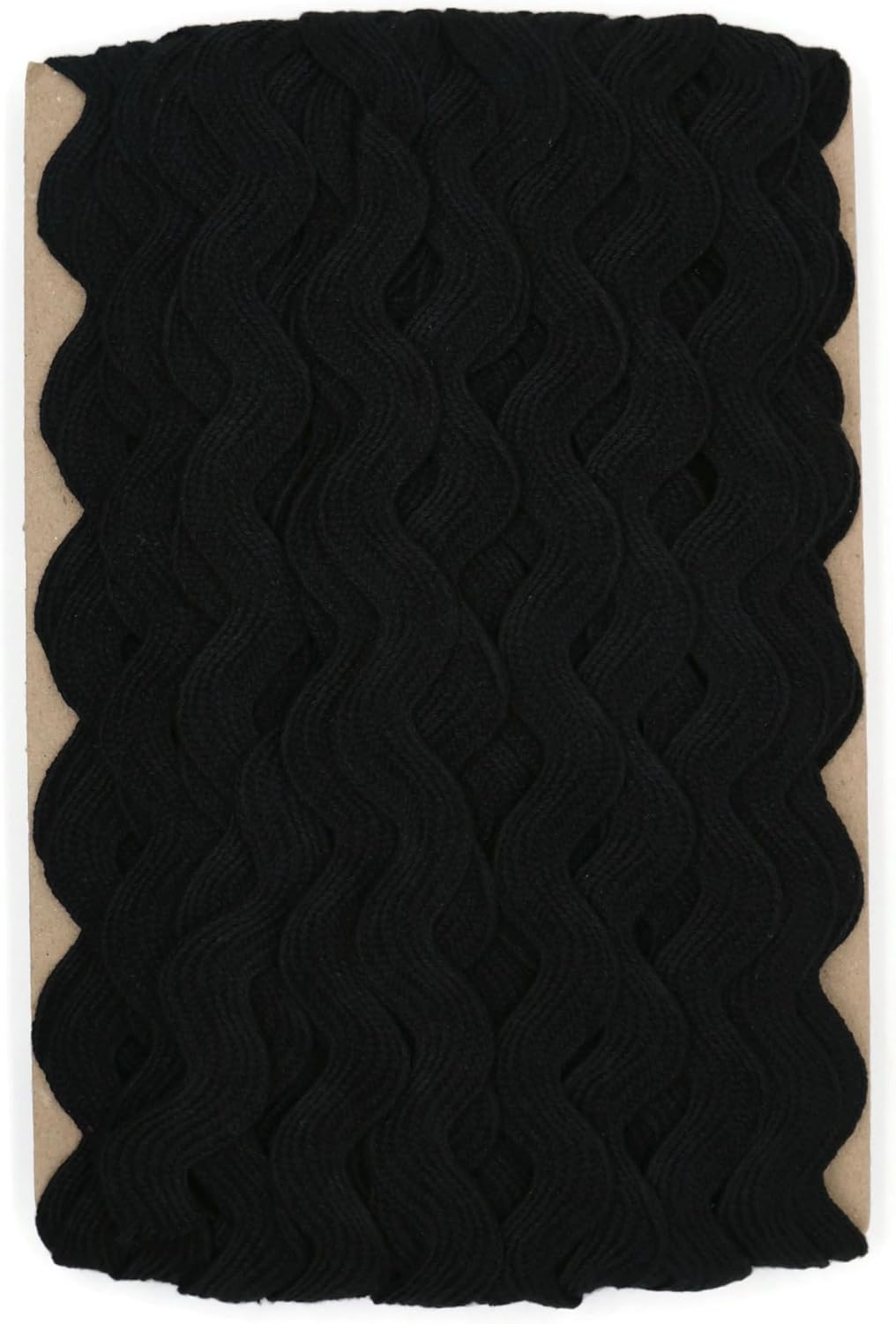 Cotton RIC Rac Trim - 3/4 Inch - 27 Yards - Wave Bending Fringe Trim Cotton Lace Ribbon RIC Rac Trim for Sewing Clothes Gift Wrapping Home Party Decoration CTR0210, Black