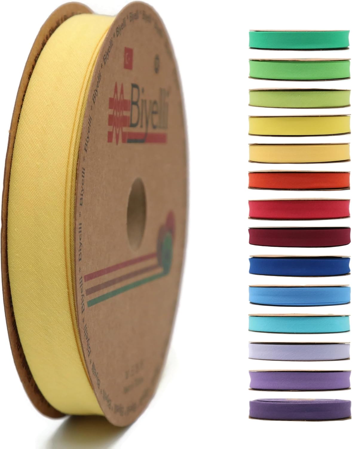 Cotton Fold Bias Tape - 3/4 Inches (20mm) Wide - 27 Yards - 65+ Colors - Single Fold Cotton Fold Bias Binding Tape for Sewing Clothing DIY (47. Light Yellow) D47