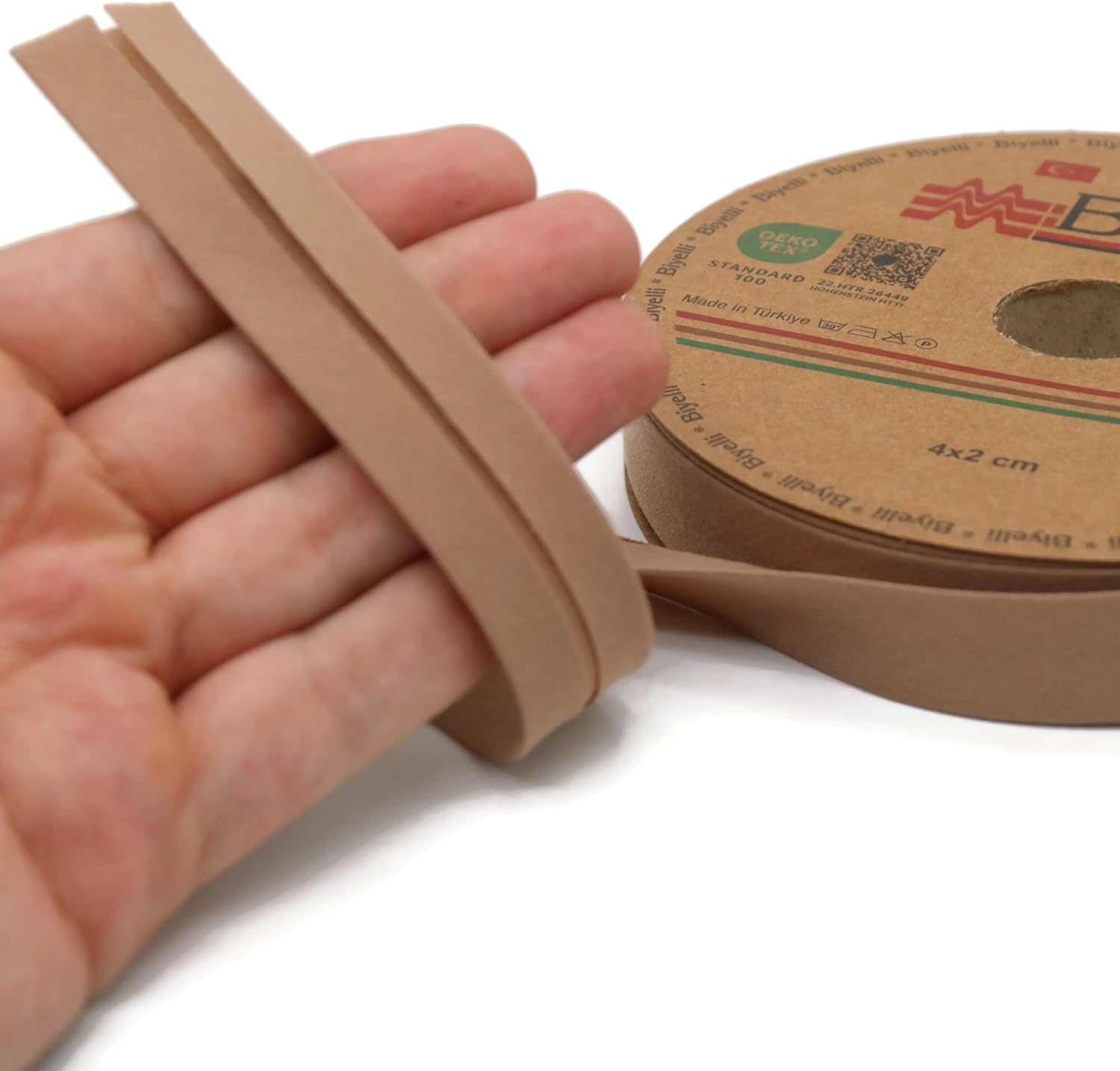 Cotton Fold Bias Tape - 3/4 Inches (20mm) Wide - 27 Yards - 65+ Colors - Single Fold Cotton Fold Bias Binding Tape for Sewing Clothing DIY (57. Taupe) D57