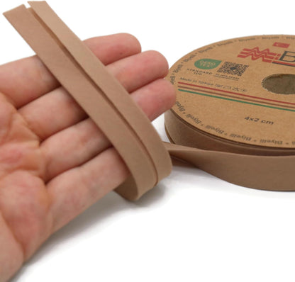 Cotton Fold Bias Tape - 3/4 Inches (20mm) Wide - 27 Yards - 65+ Colors - Single Fold Cotton Fold Bias Binding Tape for Sewing Clothing DIY (57. Taupe) D57