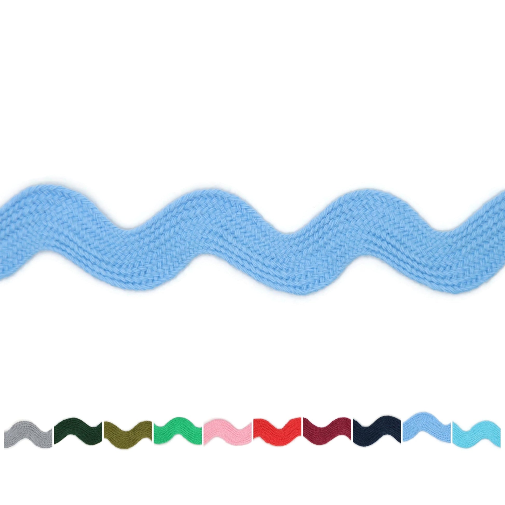 Cotton RIC Rac Trim - 3/4 Inch - 5 Yards - Wave Bending Fringe Lace Ribbon for Sewing Clothes, Gift Wrapping, Home Party Decoration CTR02125