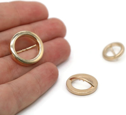 Circle Metal Gold Shank Buttons - 12 Pcs - 3 Size Options - Luxury Circle Round Metal Shank Buttons for Men Women Blazer Coat Uniform Shirt Suit and Jacket Sewing Craft DIY N16001