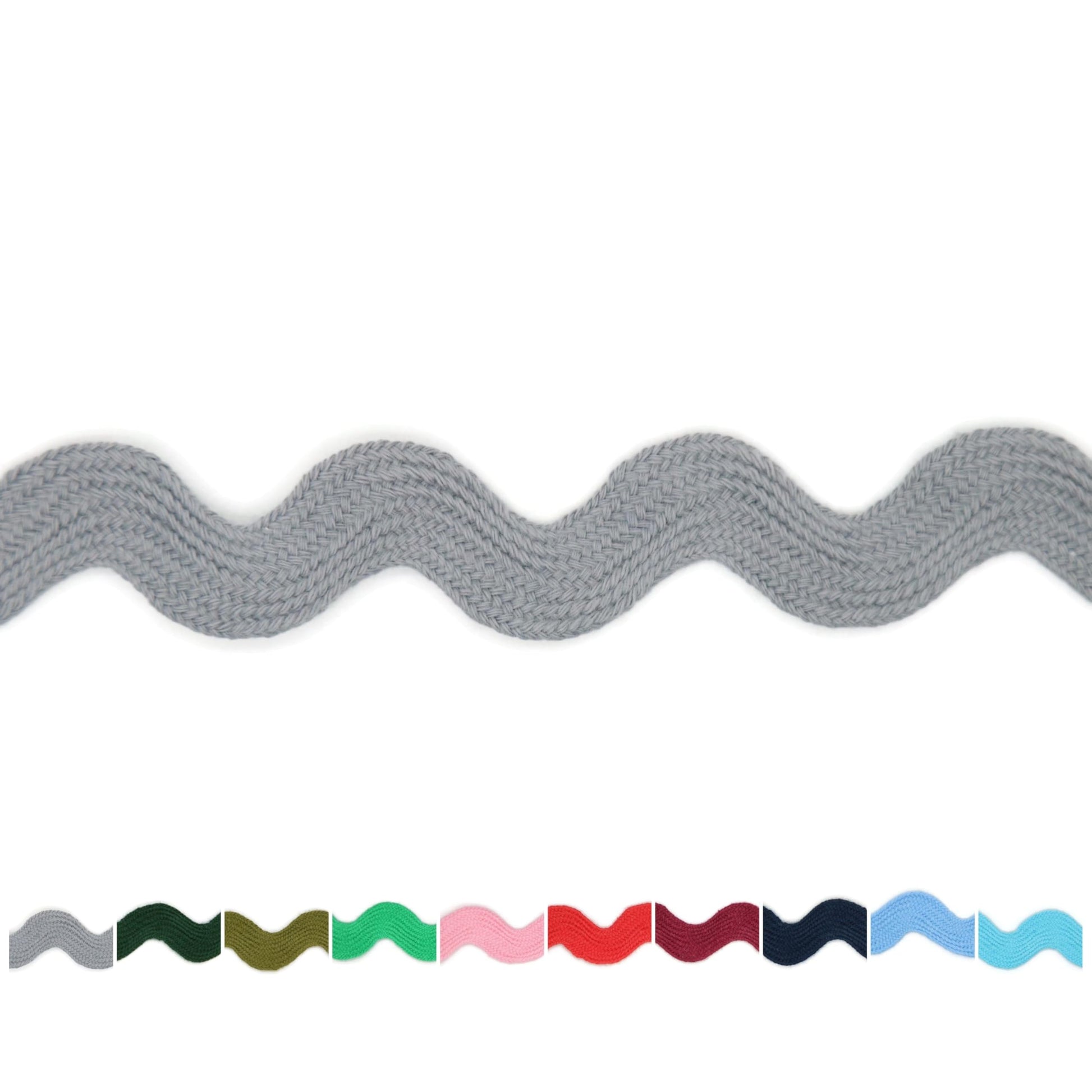 Cotton RIC Rac Trim - 3/4 Inch - 5 Yards - Black Wave Bending Fringe Lace Ribbon for Sewing Clothes, Gift Wrapping, Home Party Decoration CTR02105