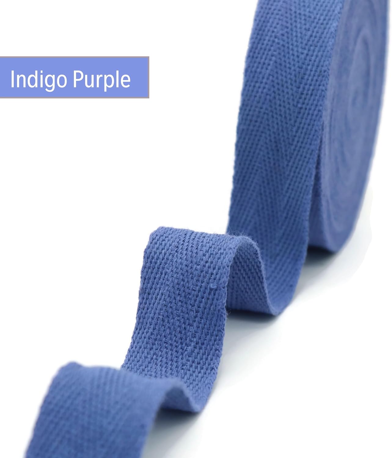 1'' & 1.18'' & 1.5'' Herringbone Cotton Twill Tape - 10 Yards - 50+ Colors - Natural Cotton Herringbone Bias Binding Trim for Sewing Wrapping Craft DIY 10262 (Indigo)