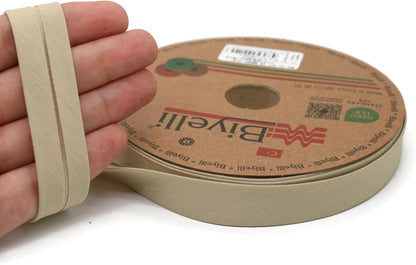 Cotton Fold Bias Tape - 3/4 Inches (20mm) Wide - 27 Yards - 65+ Colors - Single Fold Cotton Fold Bias Binding Tape for Sewing Clothing DIY (48. Camel) D48