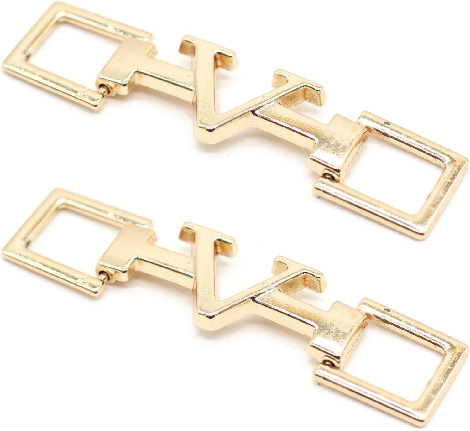 Metal Shoe Buckle - 2.85 Inch (72mm) - 2 Pcs - Gold Metal Shoe Buckle Shoelace Clips Metal Hinged Equestrian Buckles For Craft & Sewing Project BG1402