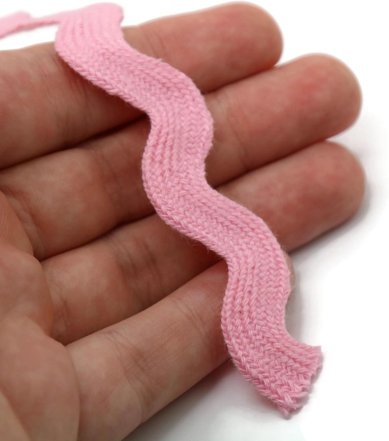 100% Cotton Pink Striped Ric Rac Trim - 5 Yards - Classic Retro Wedding Decor