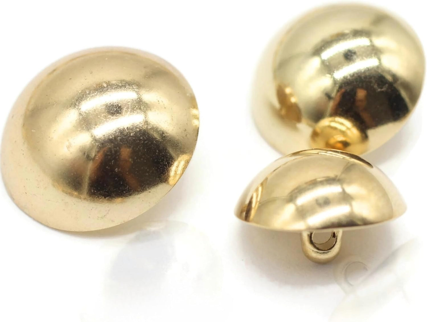 Gold Metal Shank Buttons - 12 Pcs - 3 Size Options - Curved Oval Round Metal Shank Buttons for Men Women Blazer Coat Uniform Shirt Suit and Jacket Sewing Craft DIY N5403