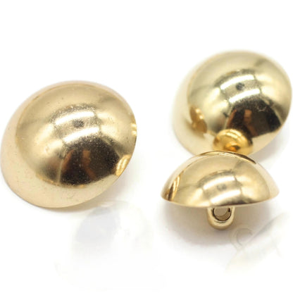 Gold Metal Shank Buttons - 12 Pcs - 3 Size Options - Curved Oval Round Metal Shank Buttons for Men Women Blazer Coat Uniform Shirt Suit and Jacket Sewing Craft DIY N5403