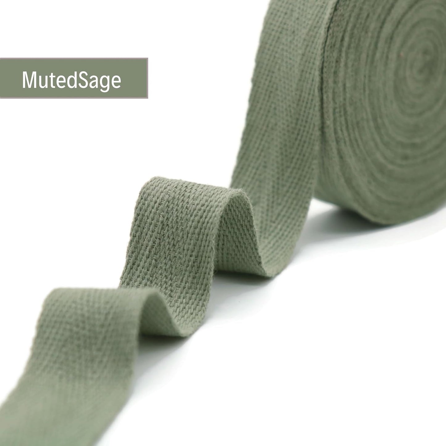 1" & 1.18" & 1.5'' & 2" Cotton Twill Tape - 10 Yards - 50+ Colors -%100 Natural Cotton 1 Inch 1.5 Inch 2 Inch Herringbone Bias Binding Cotton Tape Trim for Sewing Wrapping Craft DIY 10282(MutedSage)…