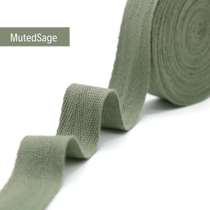 1" & 1.18" & 1.5'' & 2" Cotton Twill Tape - 10 Yards - 50+ Colors -%100 Natural Cotton 1 Inch 1.5 Inch 2 Inch Herringbone Bias Binding Cotton Tape Trim for Sewing Wrapping Craft DIY 10282(MutedSage)…