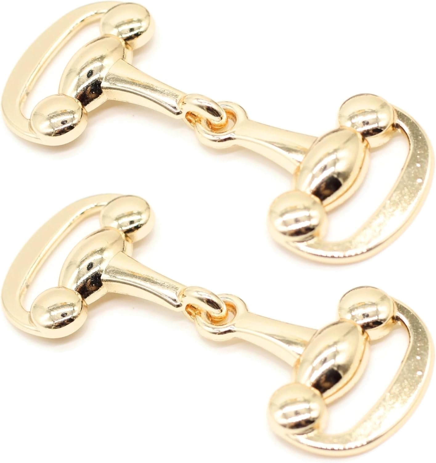 Shoe Buckle - 2.6 Inch (66mm) - 2 Pcs - Gold Metal Shoe Buckle Shoelace Clips Metal Hinged Equestrian Buckles For Craft & Sewing Project BG2502